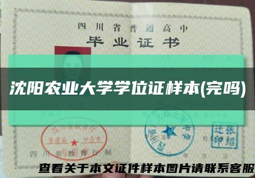 沈阳农业大学学位证样本(完吗)缩略图