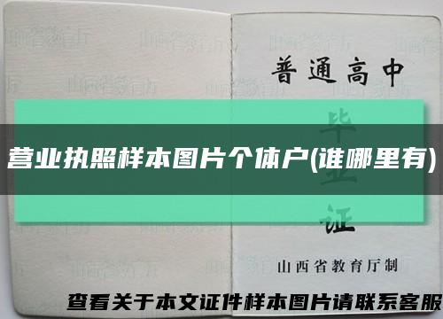 营业执照样本图片个体户(谁哪里有)缩略图