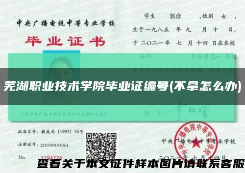 芜湖职业技术学院毕业证编号(不拿怎么办)缩略图