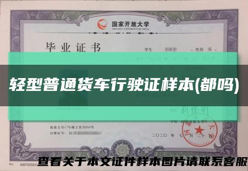 轻型普通货车行驶证样本(都吗)缩略图