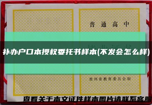 补办户口本授权委托书样本(不发会怎么样)缩略图