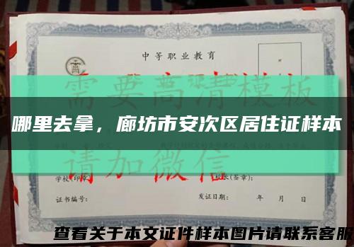 哪里去拿，廊坊市安次区居住证样本缩略图