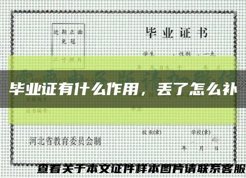 毕业证有什么作用，丢了怎么补缩略图