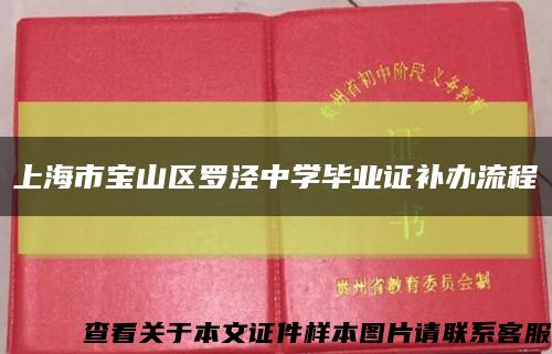 上海市宝山区罗泾中学毕业证补办流程缩略图