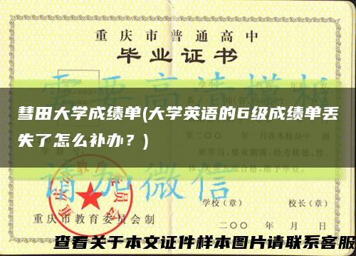 彗田大学成绩单(大学英语的6级成绩单丢失了怎么补办？)缩略图