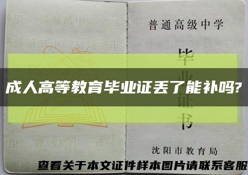 成人高等教育毕业证丢了能补吗?缩略图