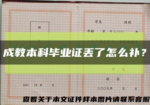 成教本科毕业证丢了怎么补？缩略图
