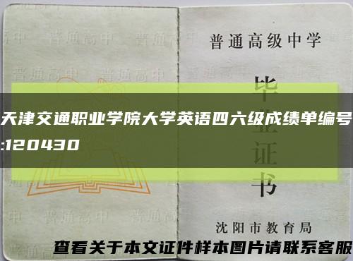 天津交通职业学院大学英语四六级成绩单编号:120430缩略图
