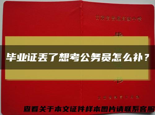 毕业证丢了想考公务员怎么补？缩略图