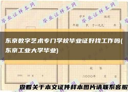 东京数字艺术专门学校毕业证好找工作吗(东京工业大学毕业)缩略图