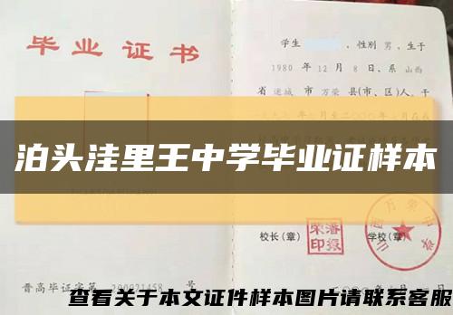泊头洼里王中学毕业证样本缩略图