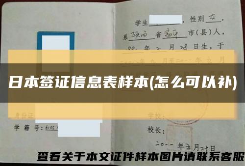 日本签证信息表样本(怎么可以补)缩略图