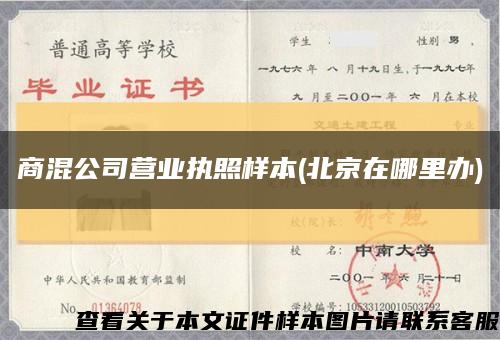 商混公司营业执照样本(北京在哪里办)缩略图