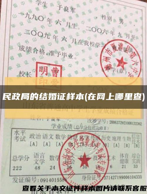 民政局的结婚证样本(在网上哪里查)缩略图