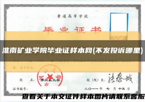 淮南矿业学院毕业证样本网(不发投诉哪里)缩略图
