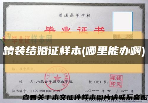 精装结婚证样本(哪里能办啊)缩略图