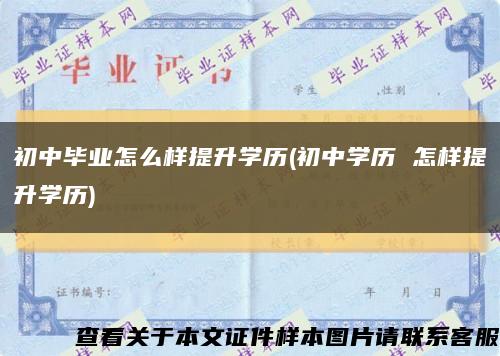 初中毕业怎么样提升学历(初中学历 怎样提升学历)缩略图