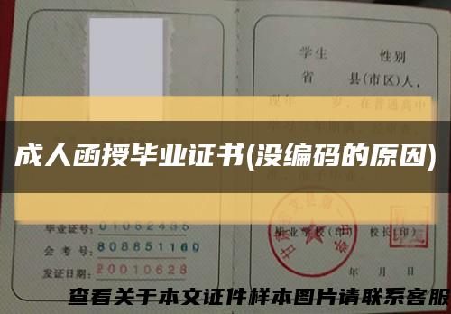 成人函授毕业证书(没编码的原因)缩略图
