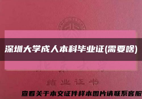 深圳大学成人本科毕业证(需要啥)缩略图