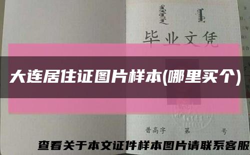 大连居住证图片样本(哪里买个)缩略图