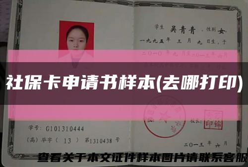 社保卡申请书样本(去哪打印)缩略图
