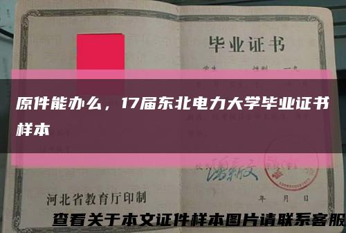 原件能办么，17届东北电力大学毕业证书样本缩略图
