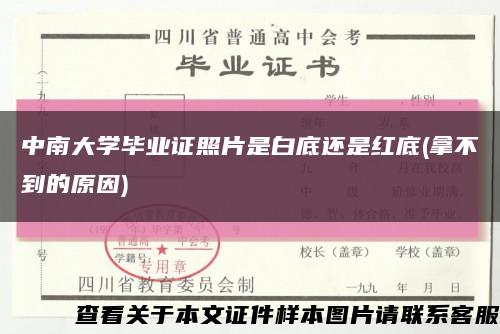 中南大学毕业证照片是白底还是红底(拿不到的原因)缩略图