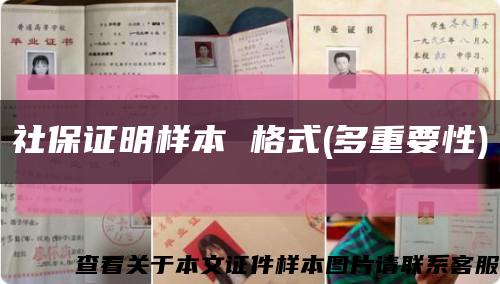 社保证明样本 格式(多重要性)缩略图