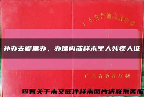 补办去哪里办，办理内芯样本军人残疾人证缩略图