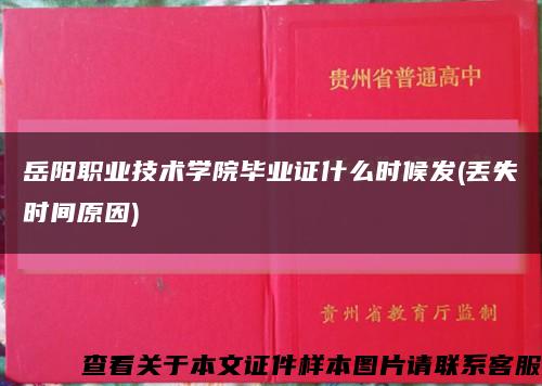 岳阳职业技术学院毕业证什么时候发(丢失时间原因)缩略图