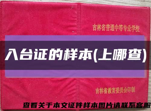 入台证的样本(上哪查)缩略图
