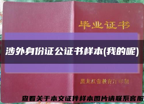 涉外身份证公证书样本(我的呢)缩略图