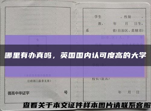 哪里有办真吗，英国国内认可度高的大学缩略图
