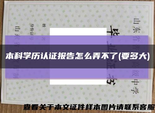 本科学历认证报告怎么弄不了(要多大)缩略图