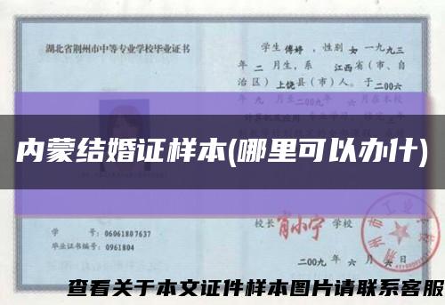 内蒙结婚证样本(哪里可以办什)缩略图