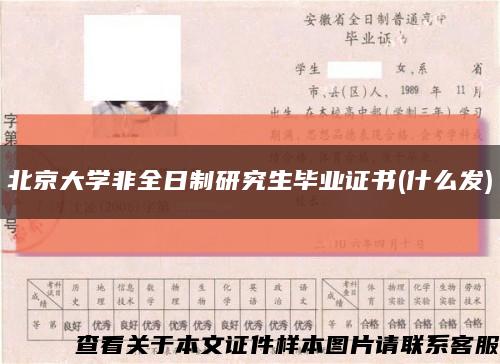 北京大学非全日制研究生毕业证书(什么发)缩略图