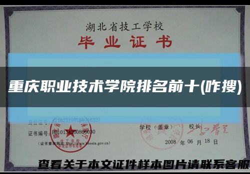 重庆职业技术学院排名前十(咋搜)缩略图
