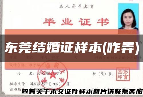 东莞结婚证样本(咋弄)缩略图