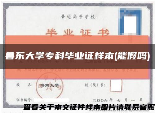 鲁东大学专科毕业证样本(能假吗)缩略图