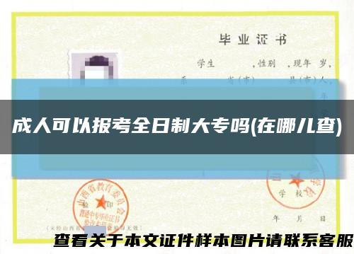 成人可以报考全日制大专吗(在哪儿查)缩略图