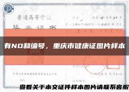 有NO和编号，重庆市健康证图片样本缩略图