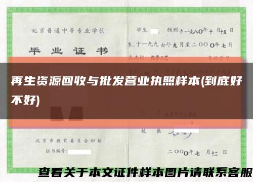 再生资源回收与批发营业执照样本(到底好不好)缩略图