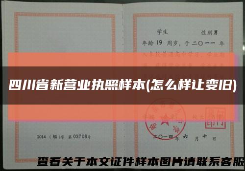 四川省新营业执照样本(怎么样让变旧)缩略图