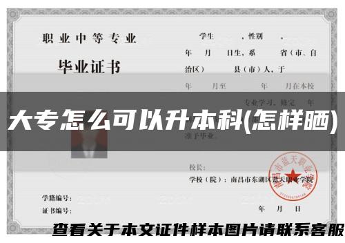 大专怎么可以升本科(怎样晒)缩略图