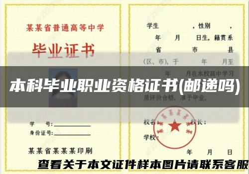本科毕业职业资格证书(邮递吗)缩略图