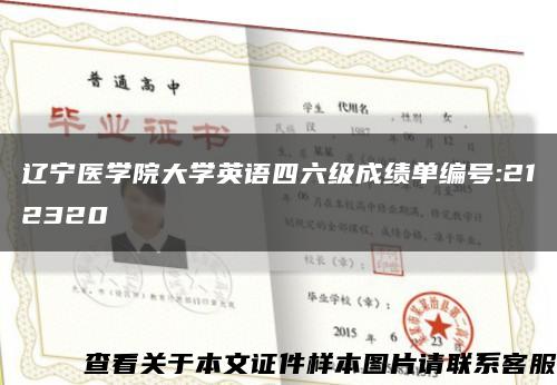 辽宁医学院大学英语四六级成绩单编号:212320缩略图