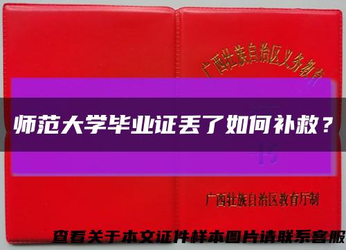 师范大学毕业证丢了如何补救？缩略图