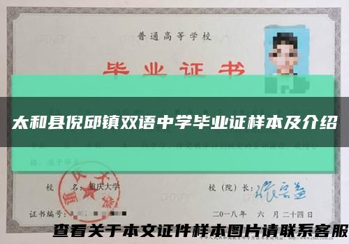 太和县倪邱镇双语中学毕业证样本及介绍缩略图