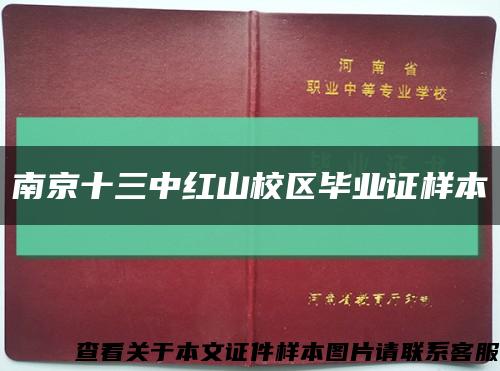 南京十三中红山校区毕业证样本缩略图