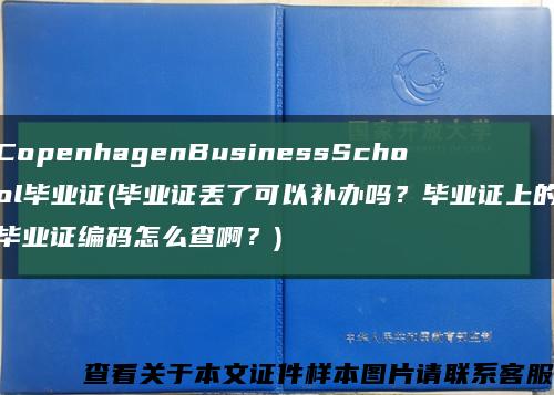 CopenhagenBusinessSchool毕业证(毕业证丢了可以补办吗？毕业证上的毕业证编码怎么查啊？)缩略图